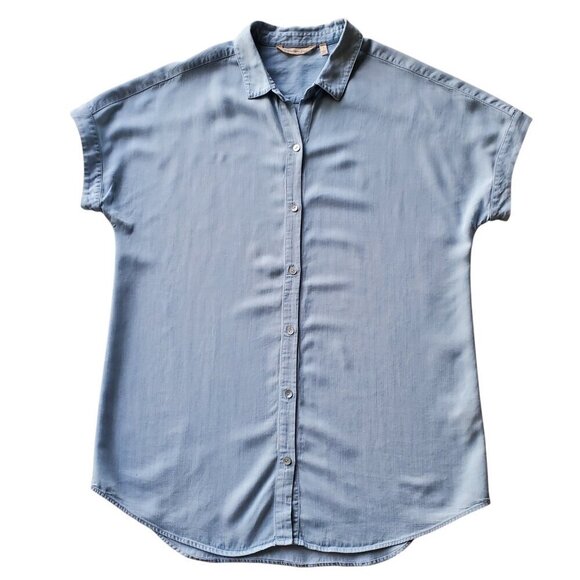 Soft Surroundings Je Veux 100% Lyocell Shirt Light Chambray Size S - Picture 8 of 16